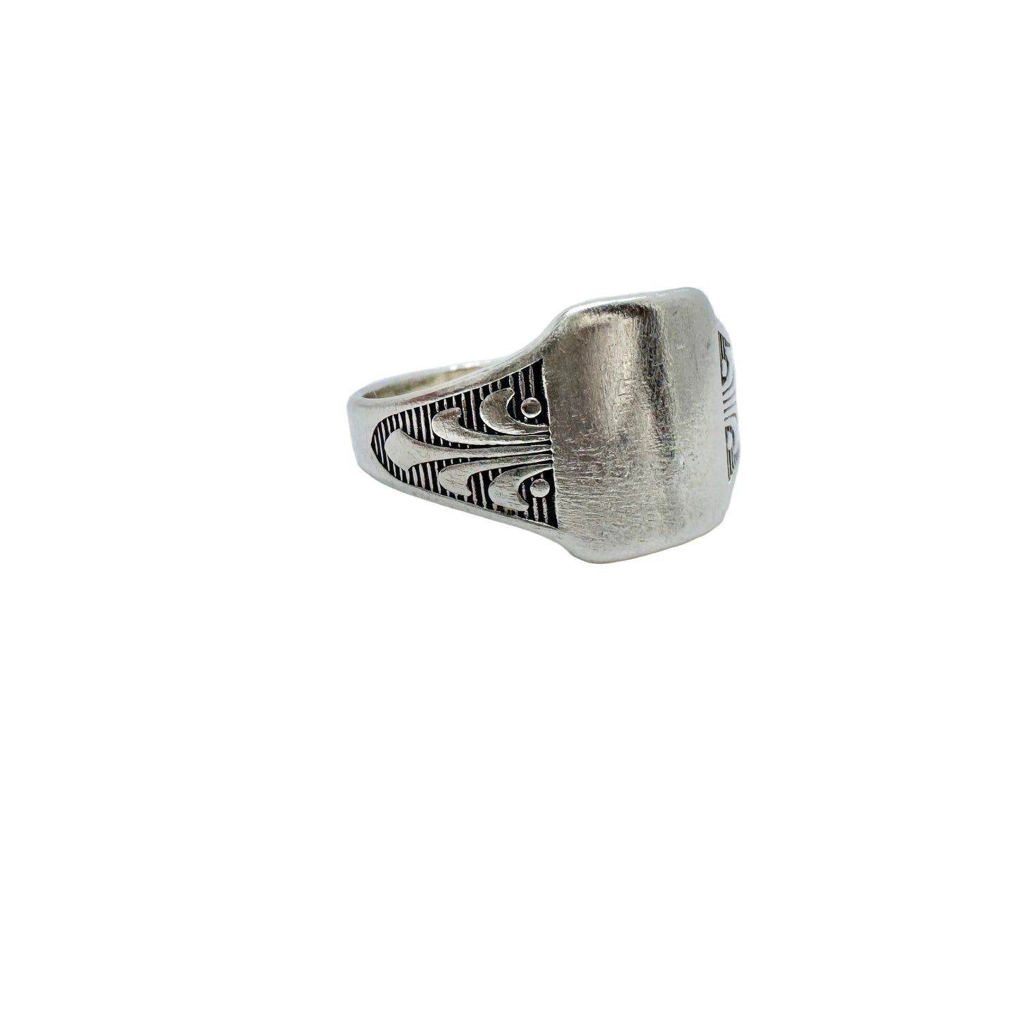 Gustafson & Son, Sweden 1946. Vintage Sterling Silver Signet Unisex Ring.