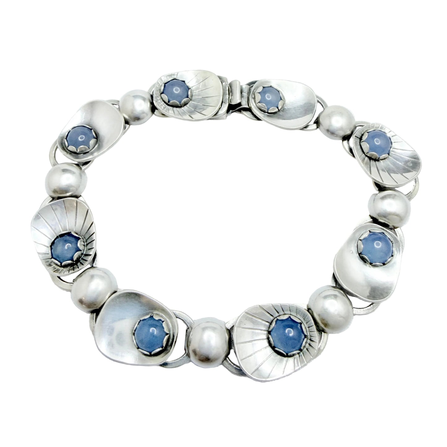 Alton, Sweden 1956. Vintage Sterling Silver Chalcedony Bracelet.