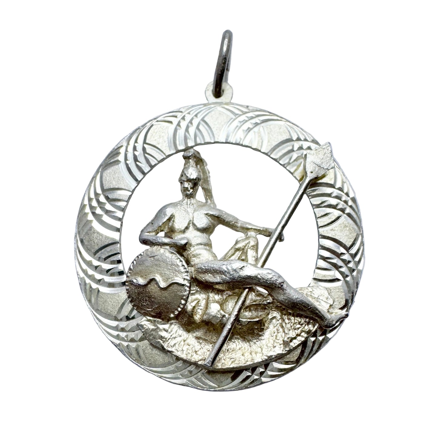 Vintage Sterling Silver Pendant. Greek God Ares.