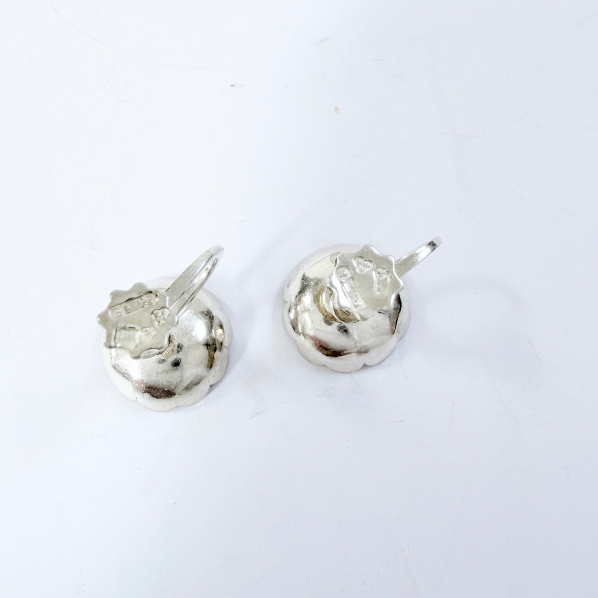 Raag & Havam, Sweden 1957. Vintage Solid Silver Chalcedony Earrings.