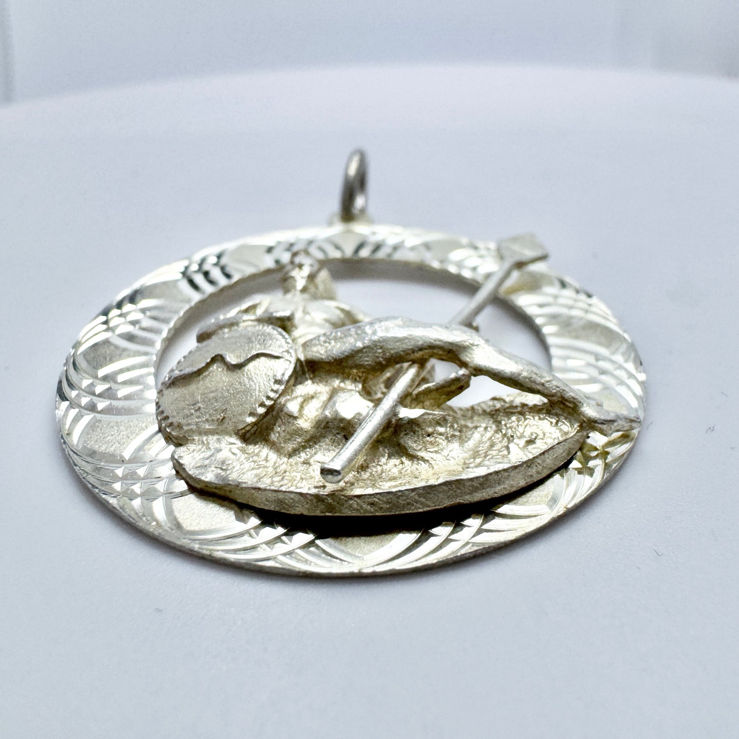 Vintage Sterling Silver Pendant. Greek God Ares.