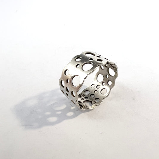 Liisa Vitali for N Westerback Finland year 1970. Vintage Solid Silver Ring