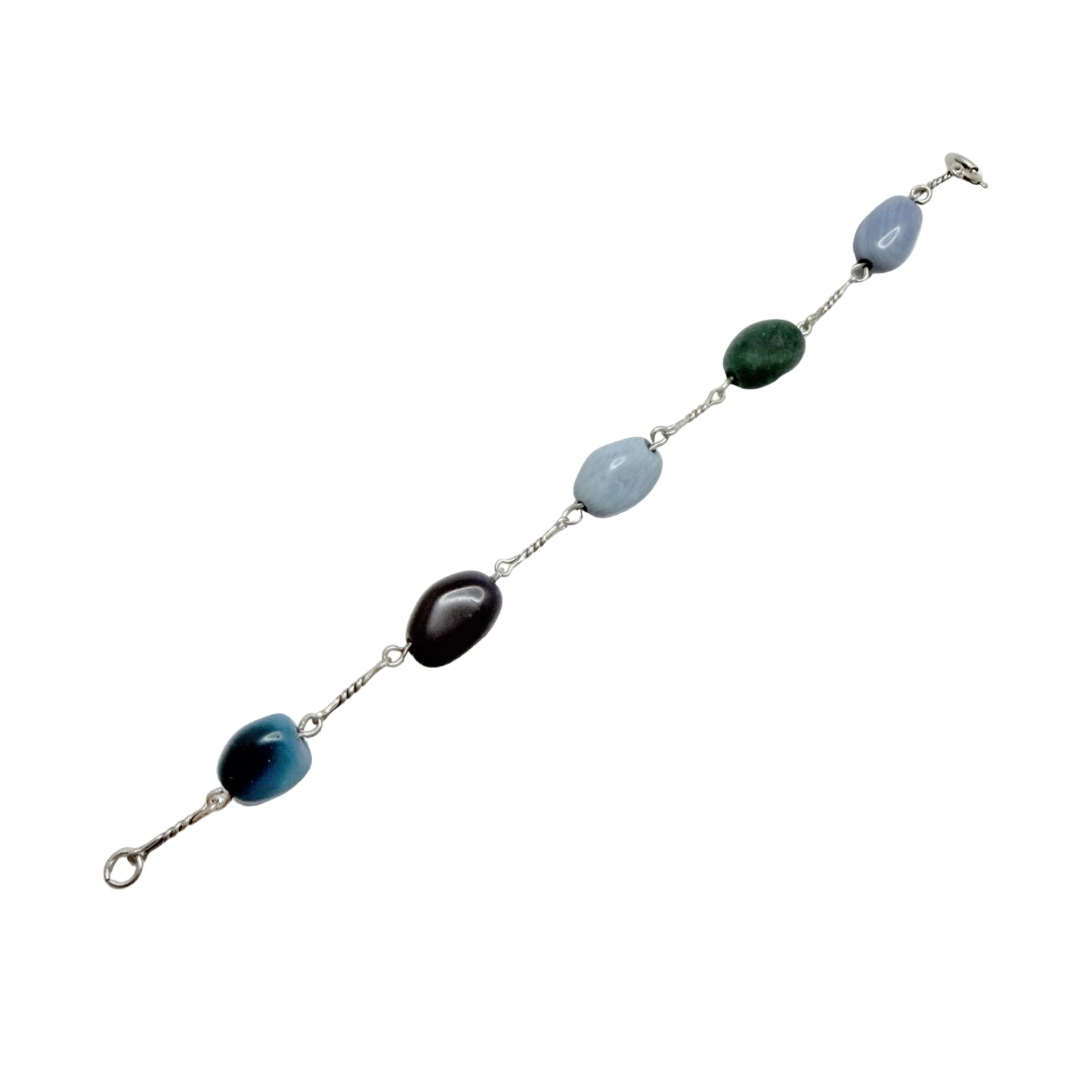 Sweden 1970-80s. Vintage Solid SIlver Bergslagen-stone Bracelet.