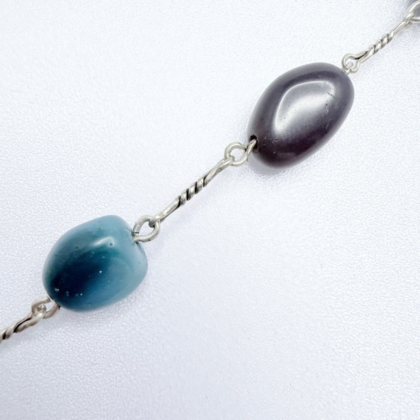 Sweden 1970-80s. Vintage Solid SIlver Bergslagen-stone Bracelet.