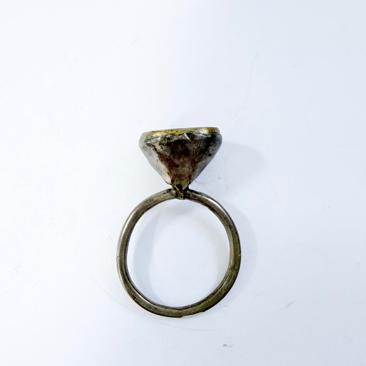 Antique Islamic Silver Brass Signet Ring.