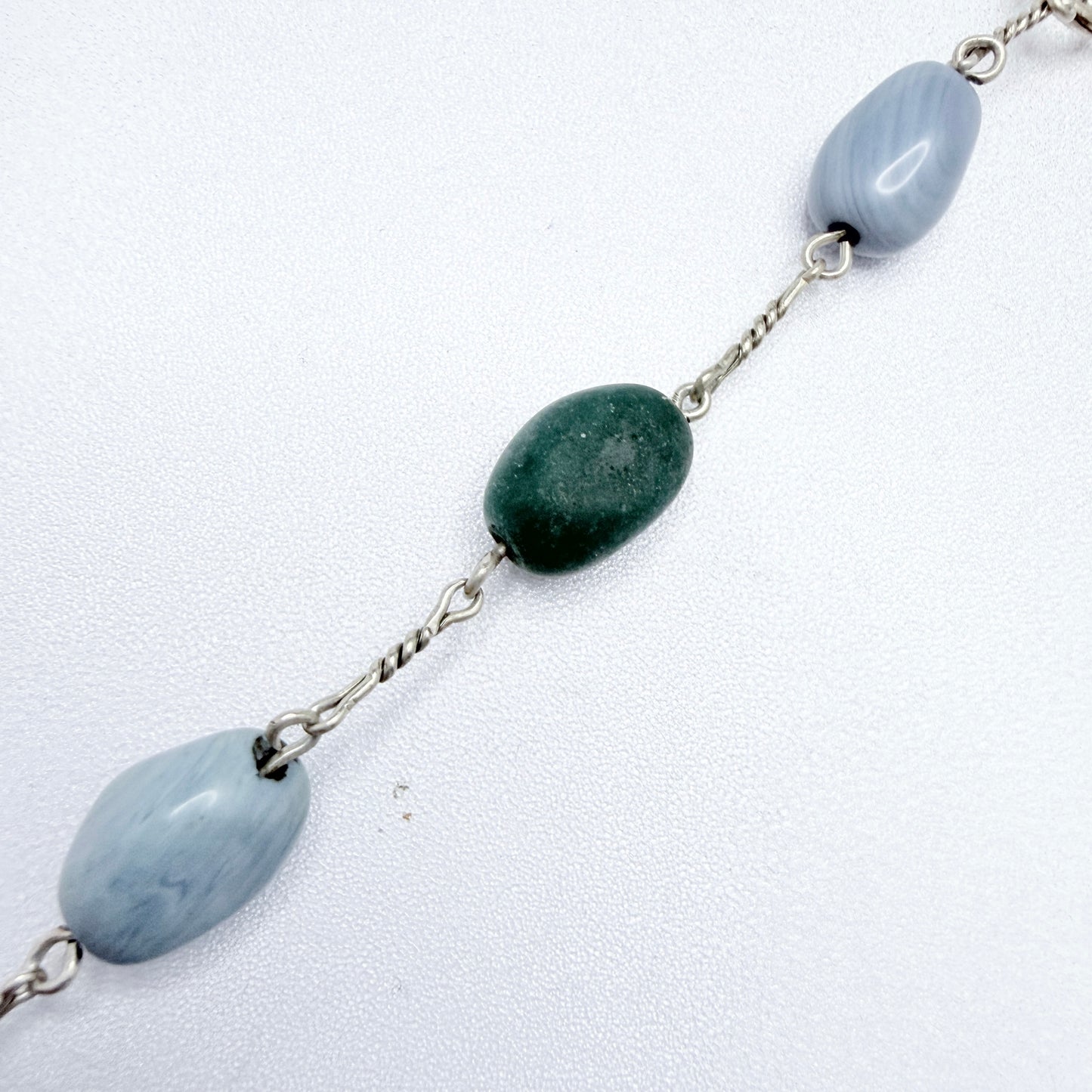 Sweden 1970-80s. Vintage Solid SIlver Bergslagen-stone Bracelet.