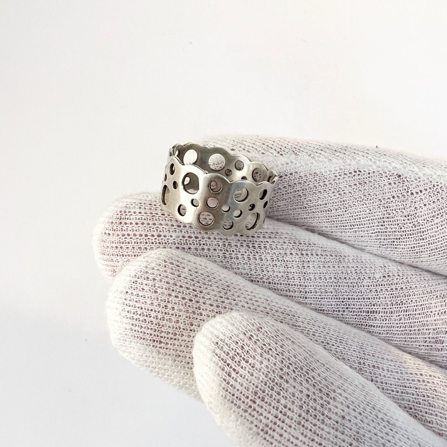 Liisa Vitali for N Westerback Finland year 1970. Vintage Solid Silver Ring