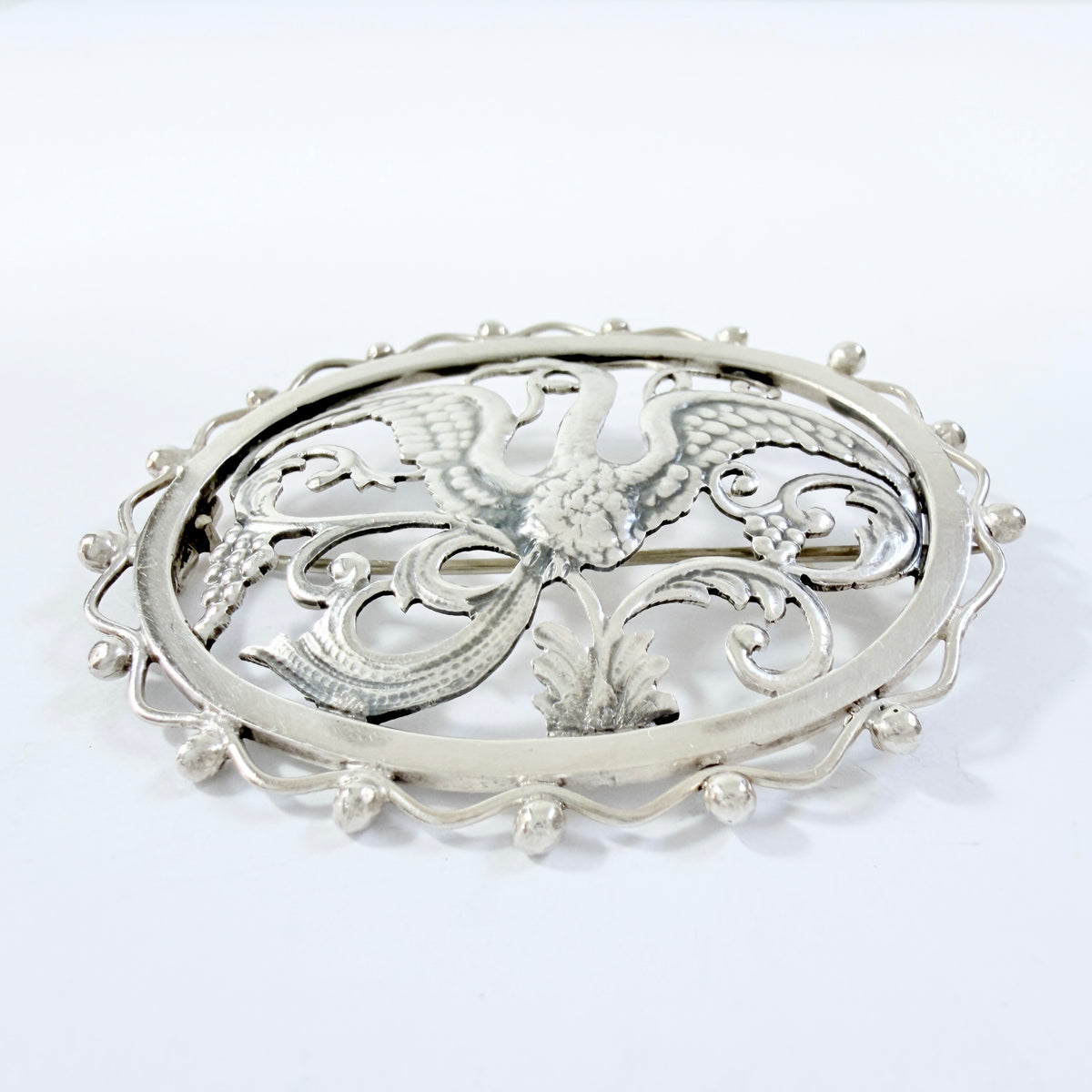 Gustav H N-Nyhede, Sweden 1943. Vintage Solid Silver Bird of Paradise? Brooch.