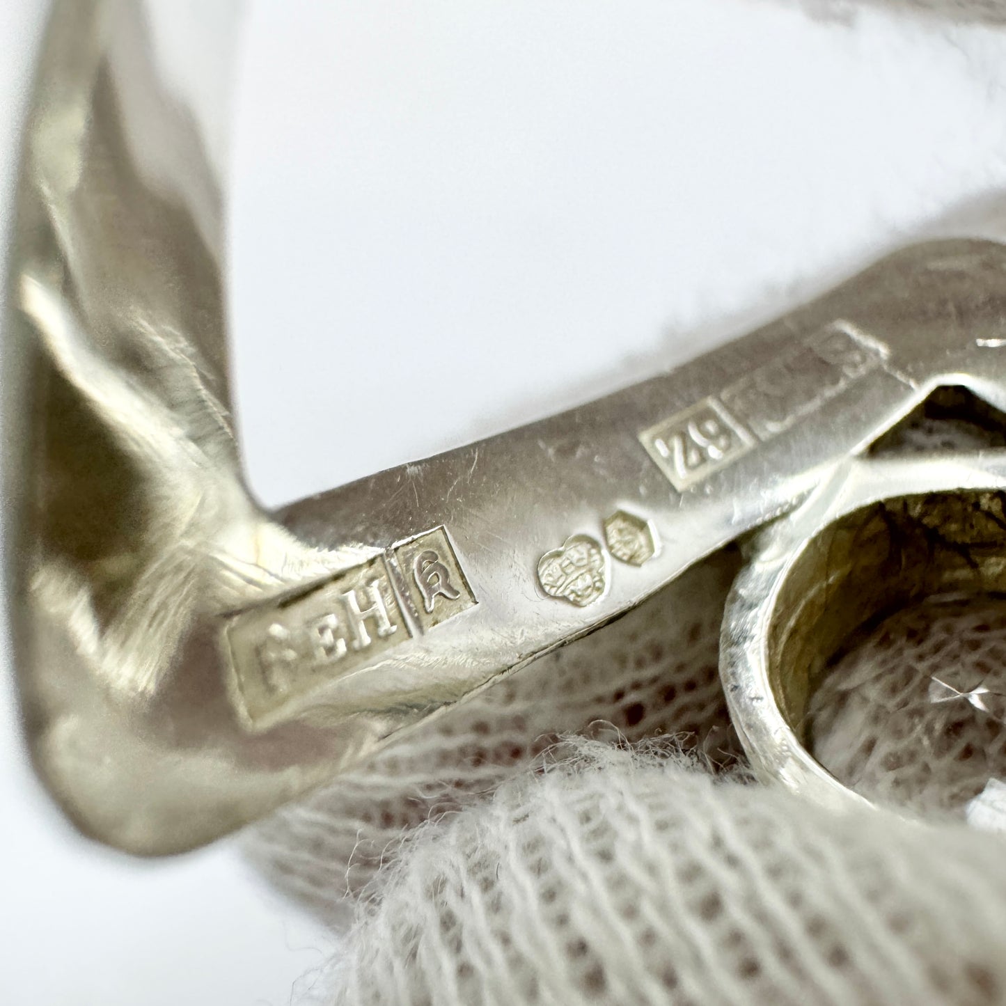 Bengt Hallberg, Sweden 1974. Vintage Sterling Silver Rock Crystal Ring.