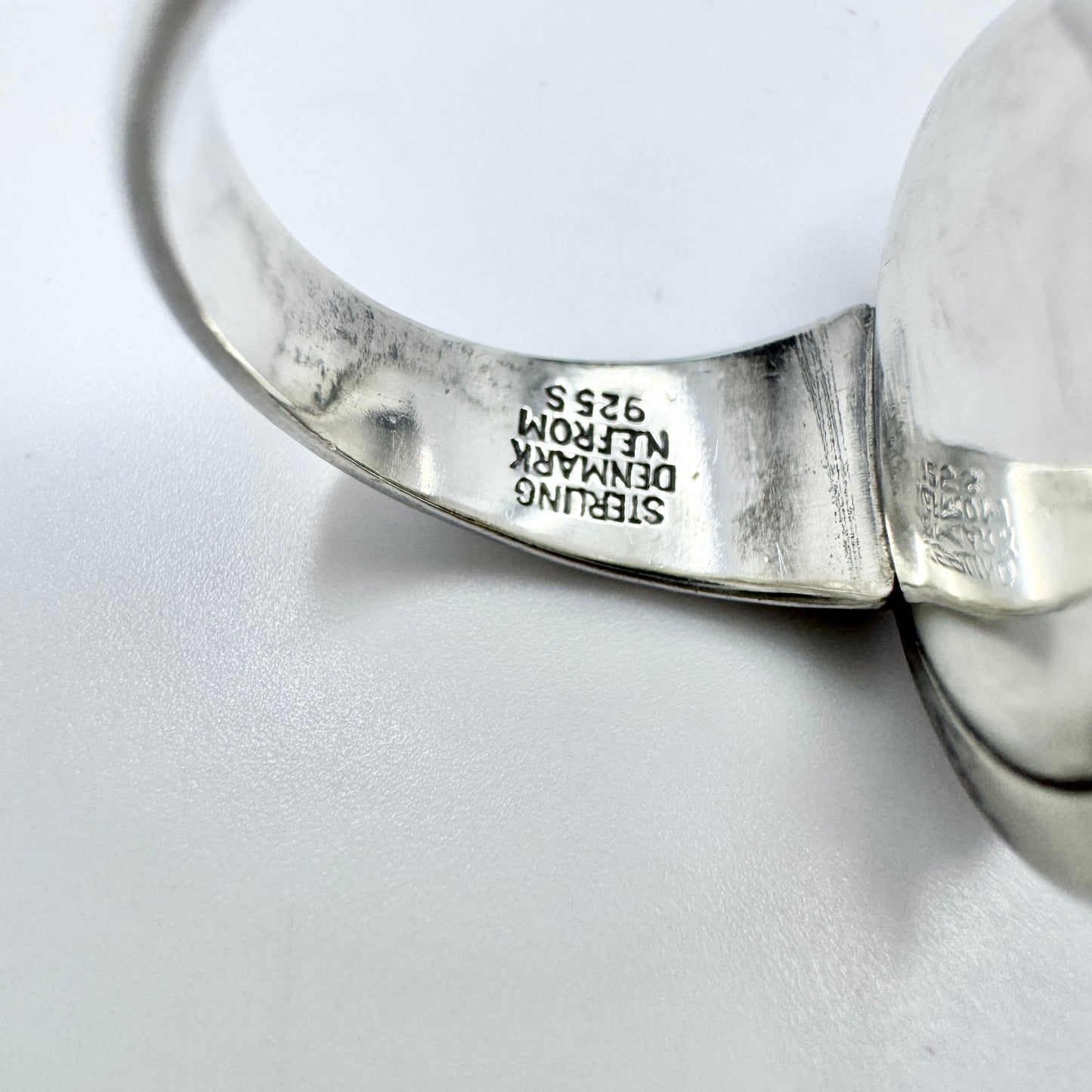 Niels Erik From, Denmark ca 1960. Vintage Sterling Silver Amber Ring.