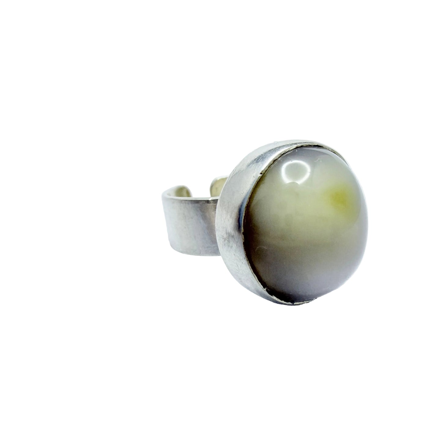ART, Sheffield 1969. Vintage Sterling Silver Agate Ring.
