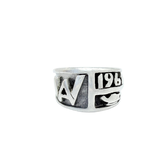USA 1961. Vintage Handwrought Sterling Silver Class Ring