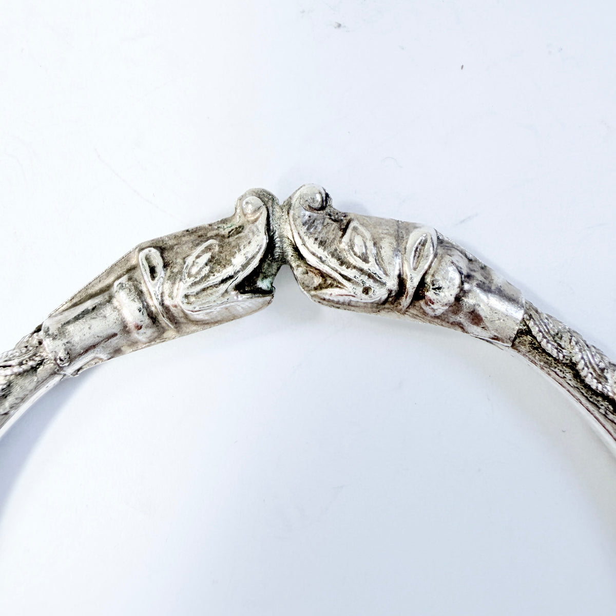 Vintage Sterling Silver Tribal Bangle Bracelet.