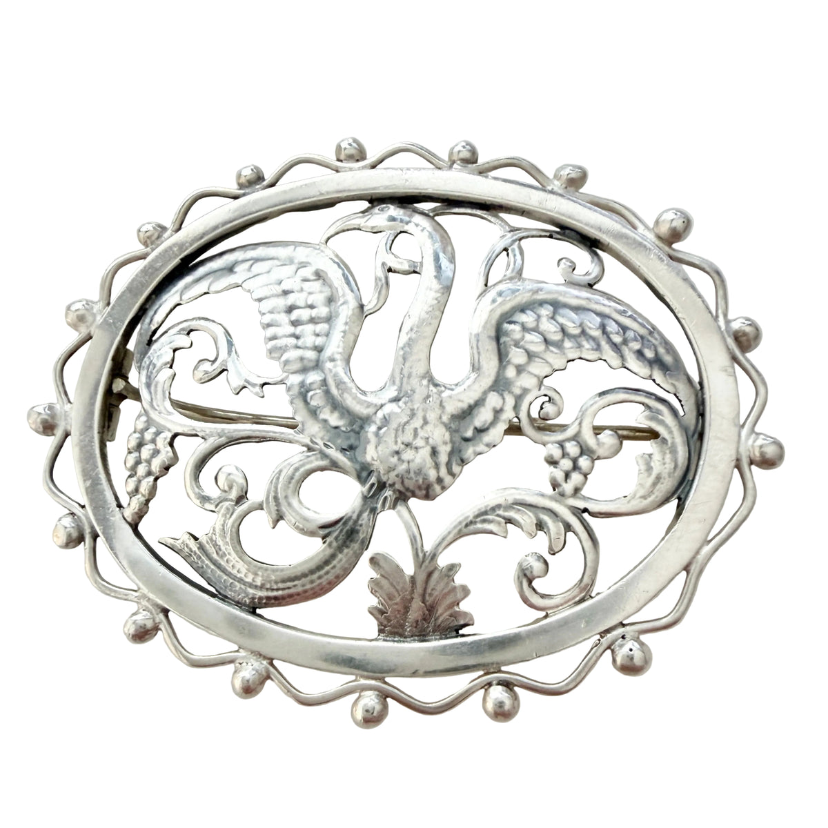 Gustav H N-Nyhede, Sweden 1943. Vintage Solid Silver Bird of Paradise? Brooch.