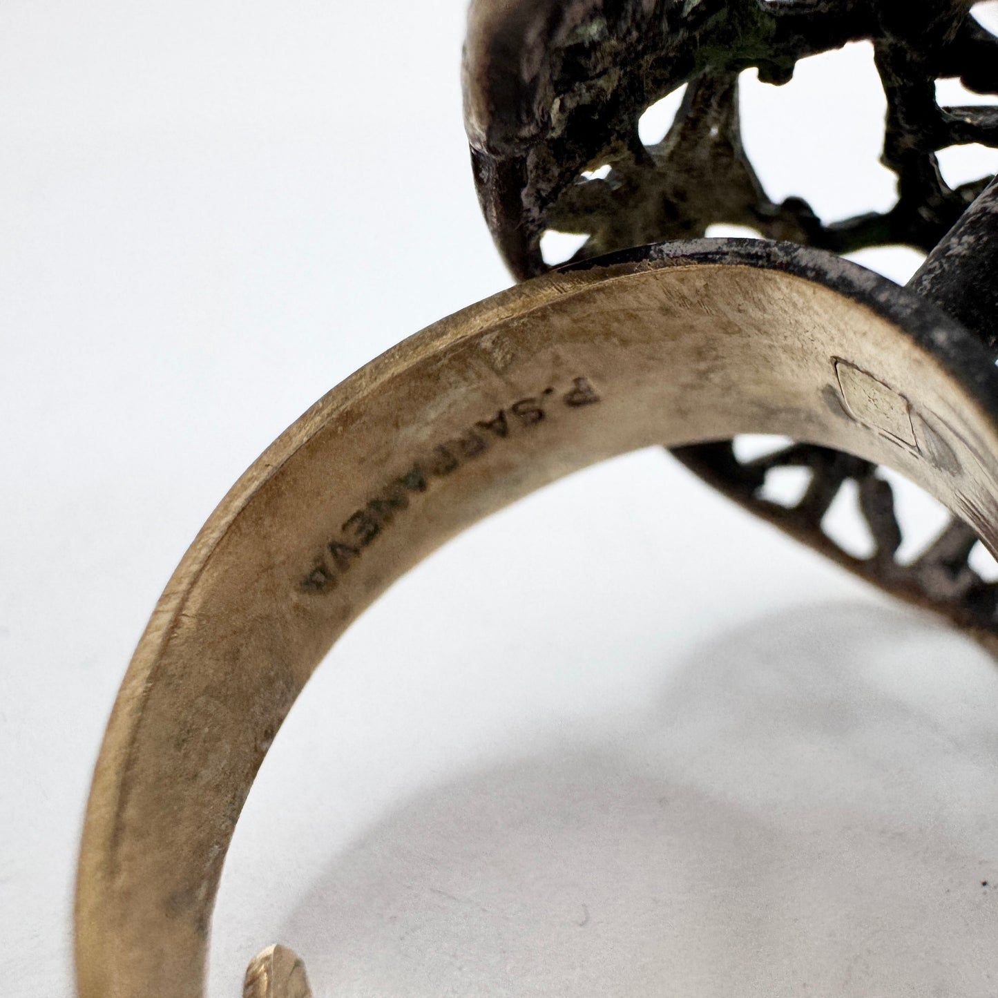 Pentti Sarpaneva, Finland. Vintage 1970s Bronze Ring. Design Pitsi