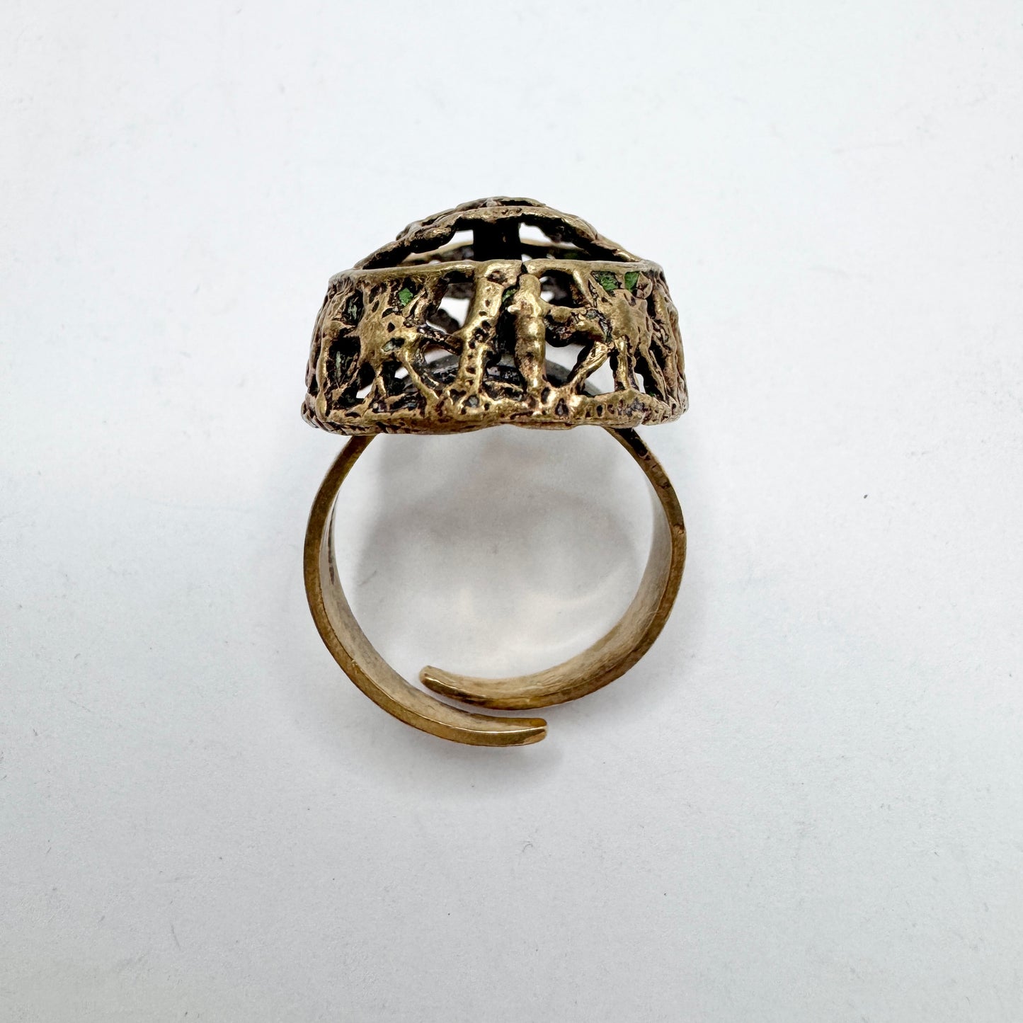Pentti Sarpaneva, Finland. Vintage 1970s Bronze Ring. Design Pitsi