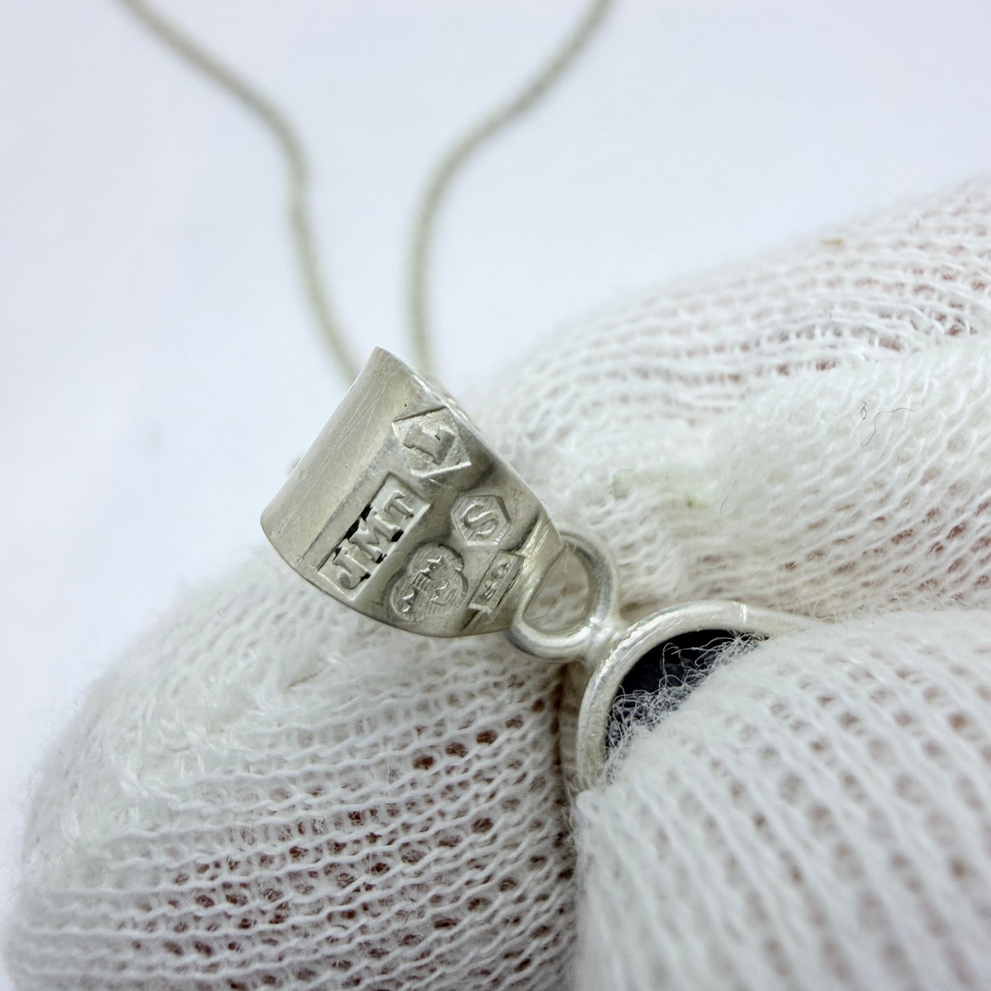 Marnefeldt, Sweden 1968. Vintage Solid Silver Bergslagen-stone Pendant Necklace.