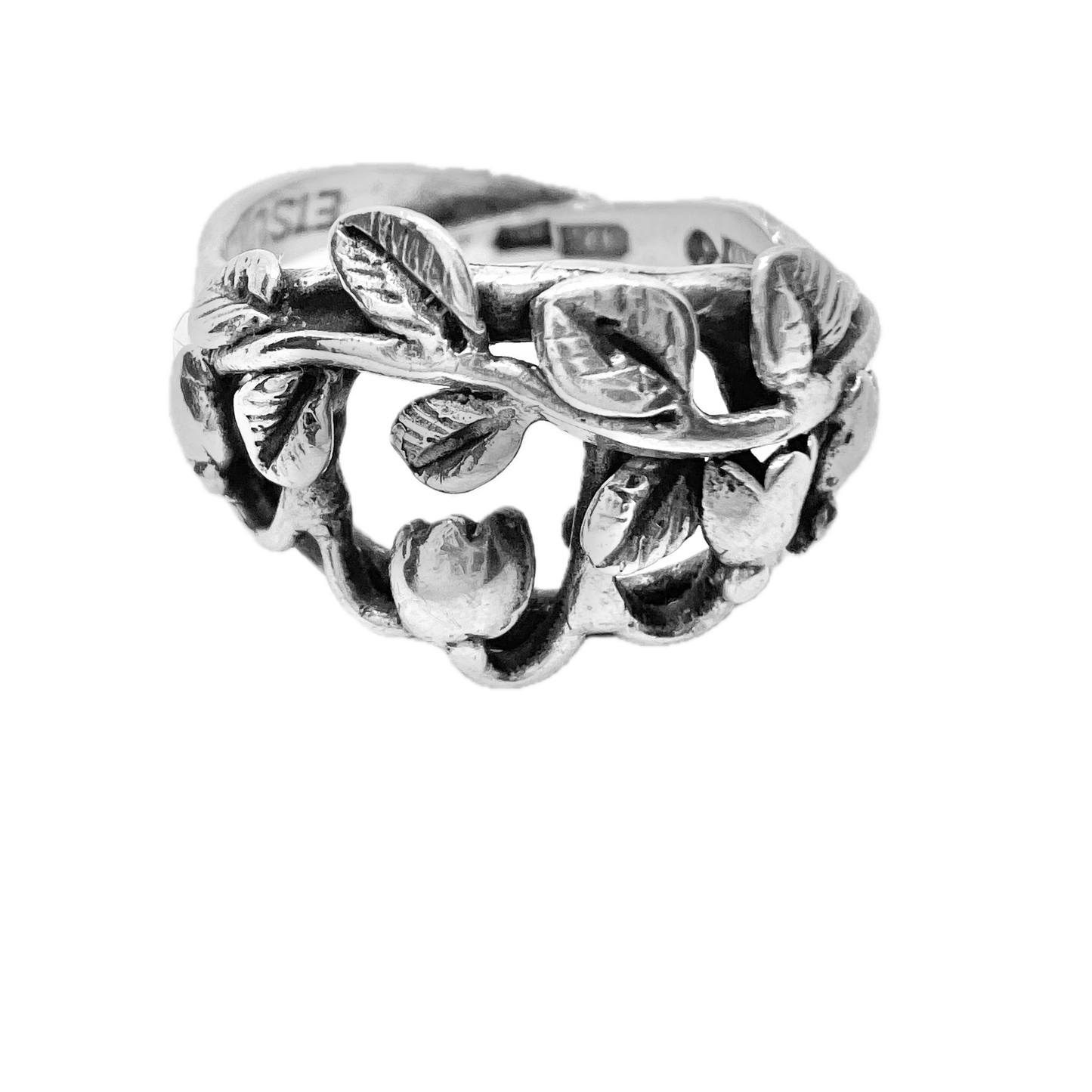 Etsuko Minowa, for Nordisk Kokusai, Sweden 1975. Vintage Sterling Silver Flower Ring. Signed.