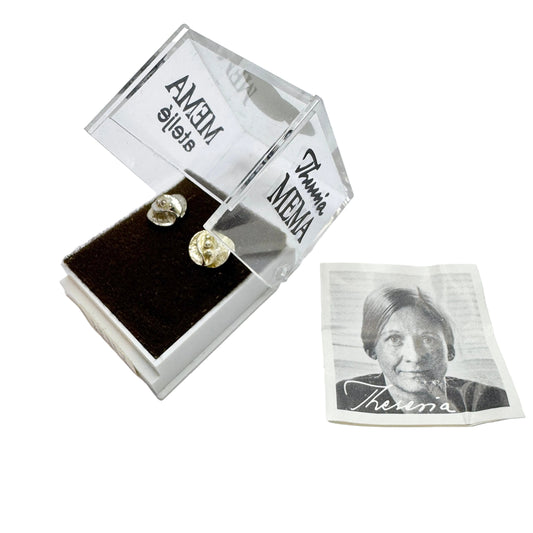 Theresia Hvorslev for MEMA, Sweden 1979. Vintage Sterling Silver Earrings. Signed.