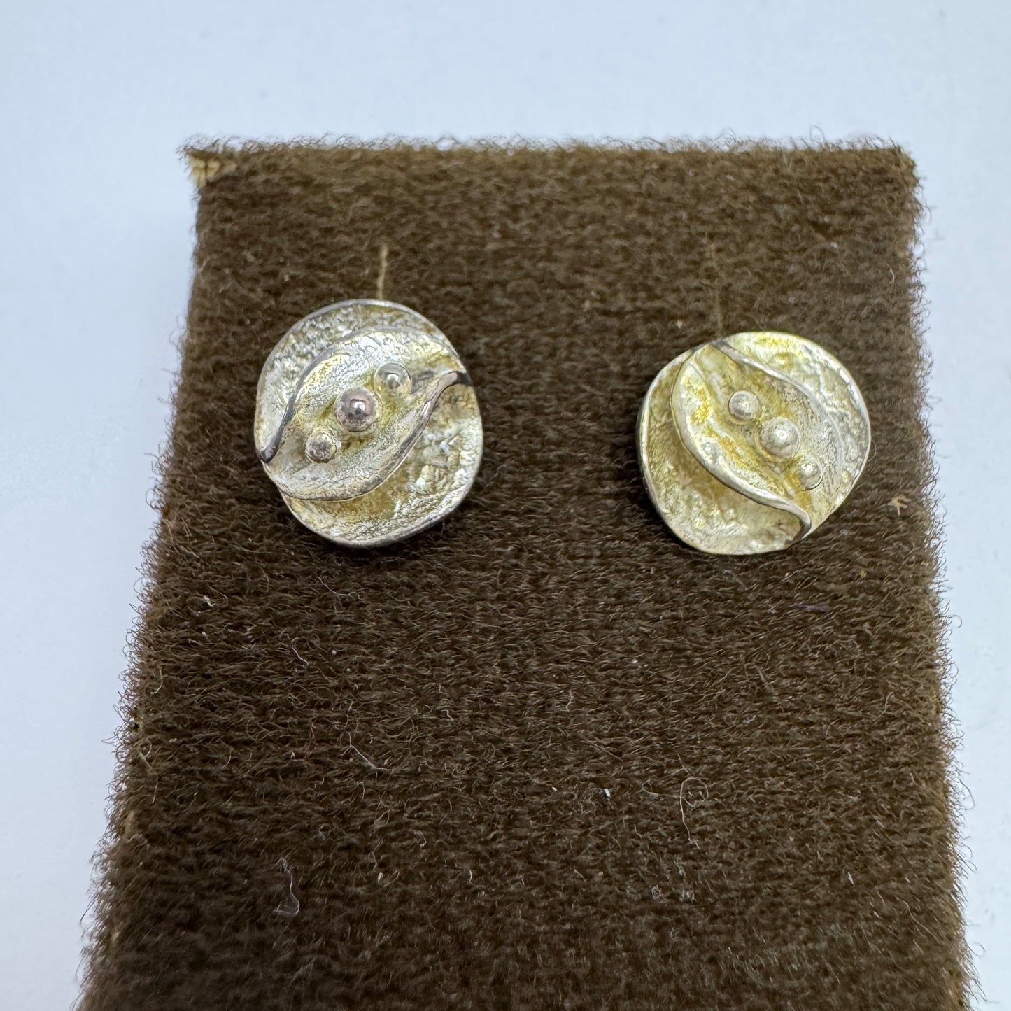 Theresia Hvorslev for MEMA, Sweden 1979. Vintage Sterling Silver Earrings. Signed.