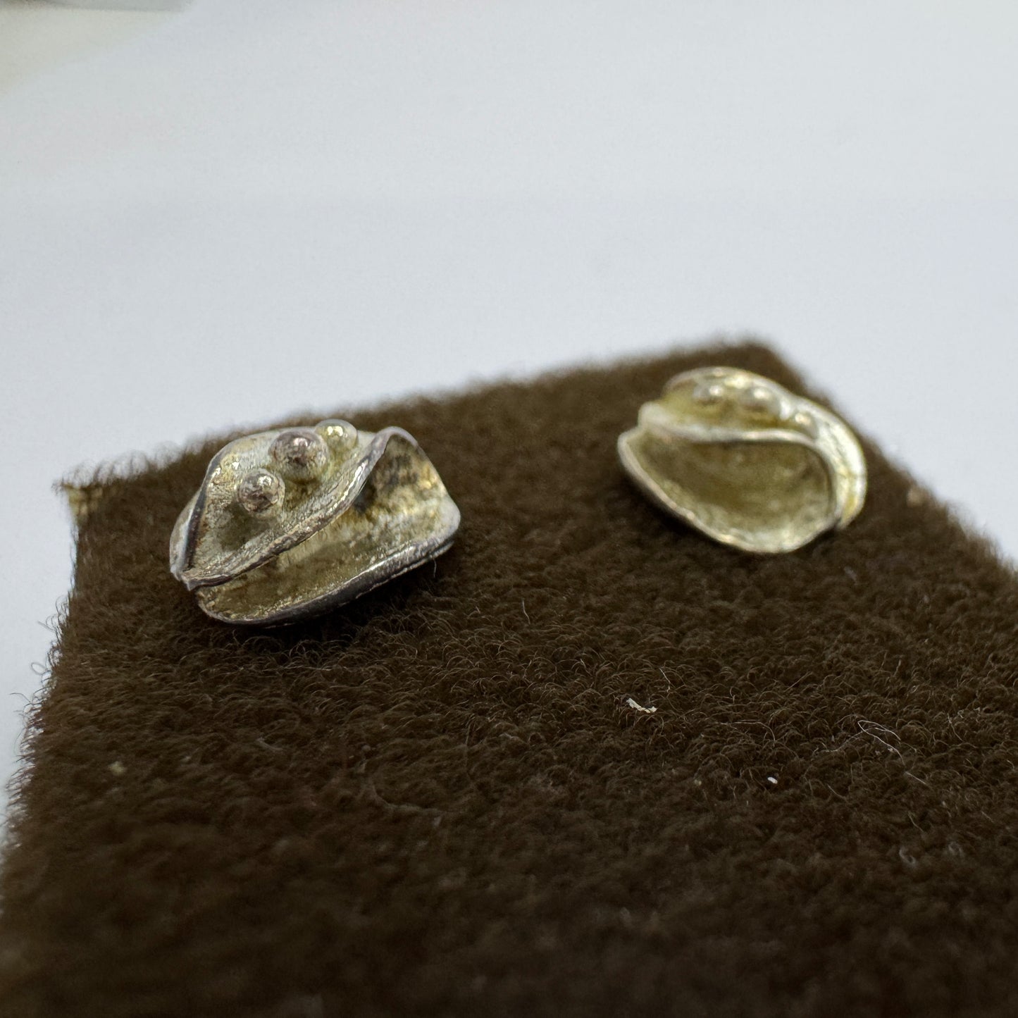 Theresia Hvorslev for MEMA, Sweden 1979. Vintage Sterling Silver Earrings. Signed.