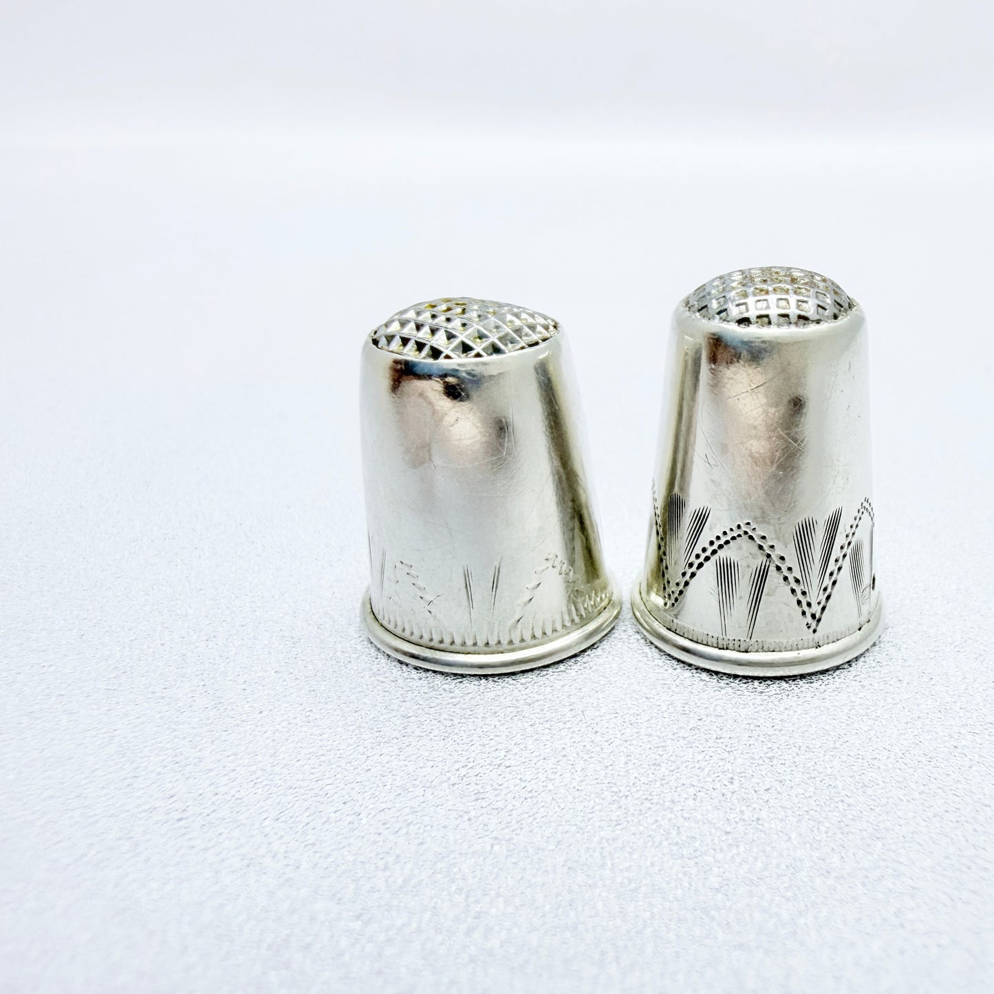 Two Vintage Scandinavian Silver Thimbles. Denamark and Sweden.