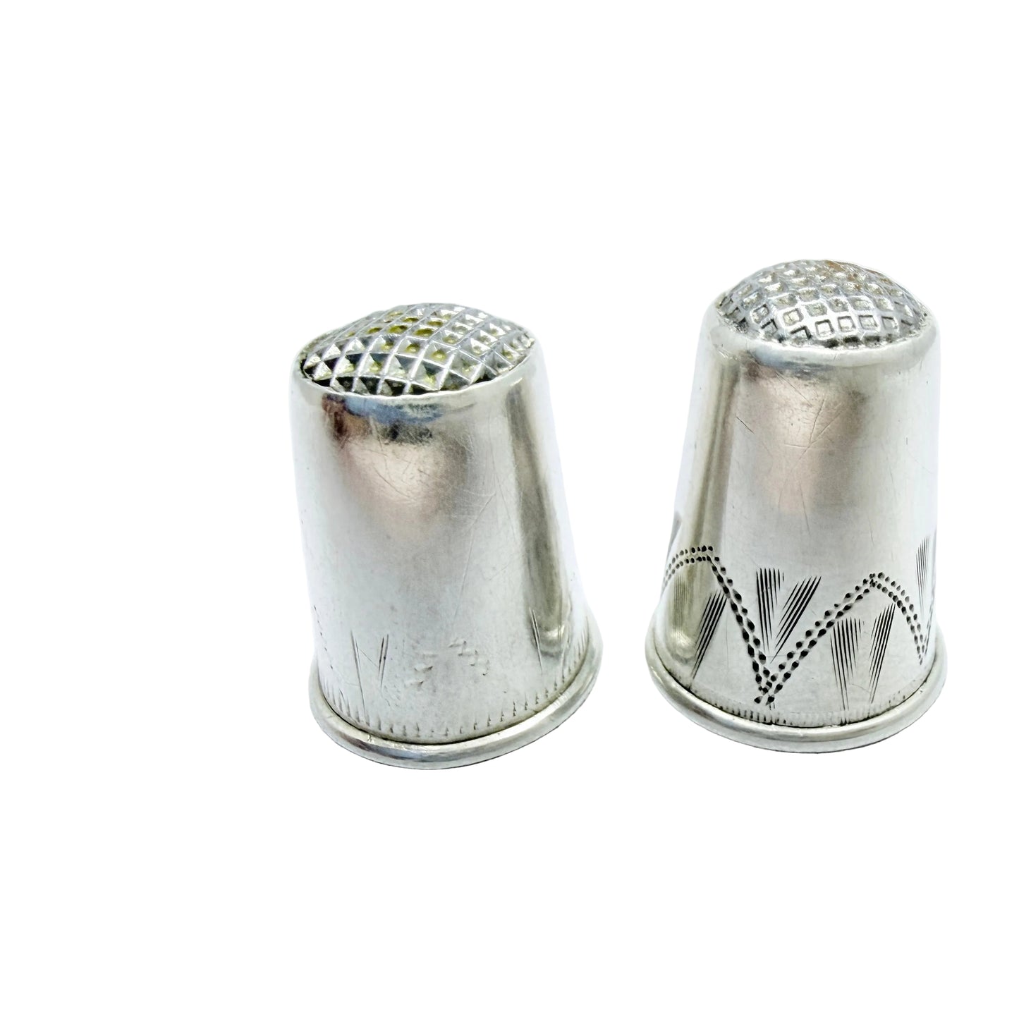 Two Vintage Scandinavian Silver Thimbles. Denamark and Sweden.