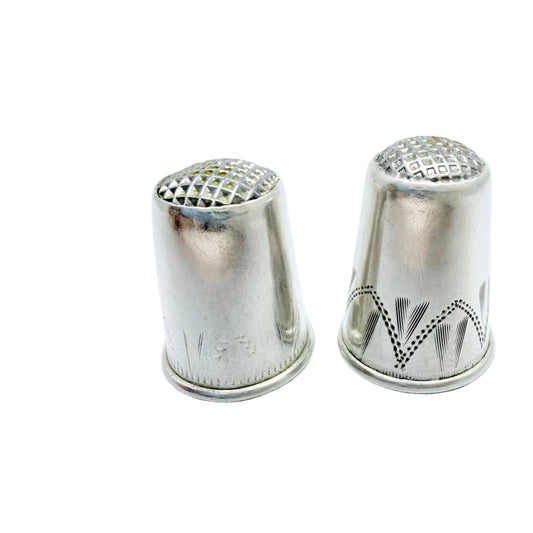 Two Vintage Scandinavian Silver Thimbles. Denamark and Sweden.