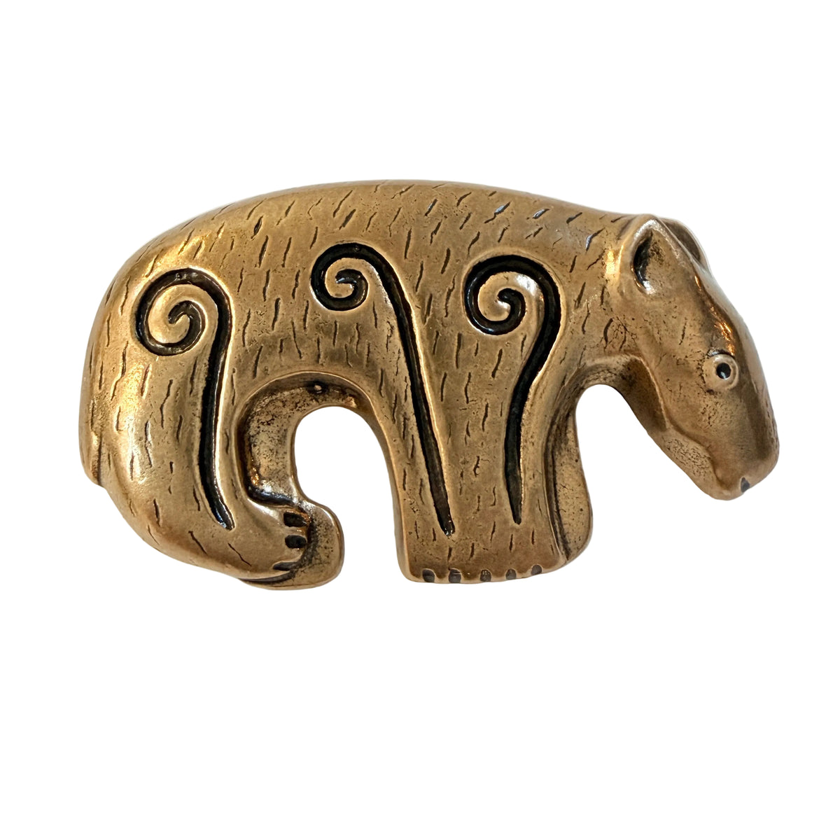 Kalevala Koru, Finland. Vintage Bronze Bear Brooch.