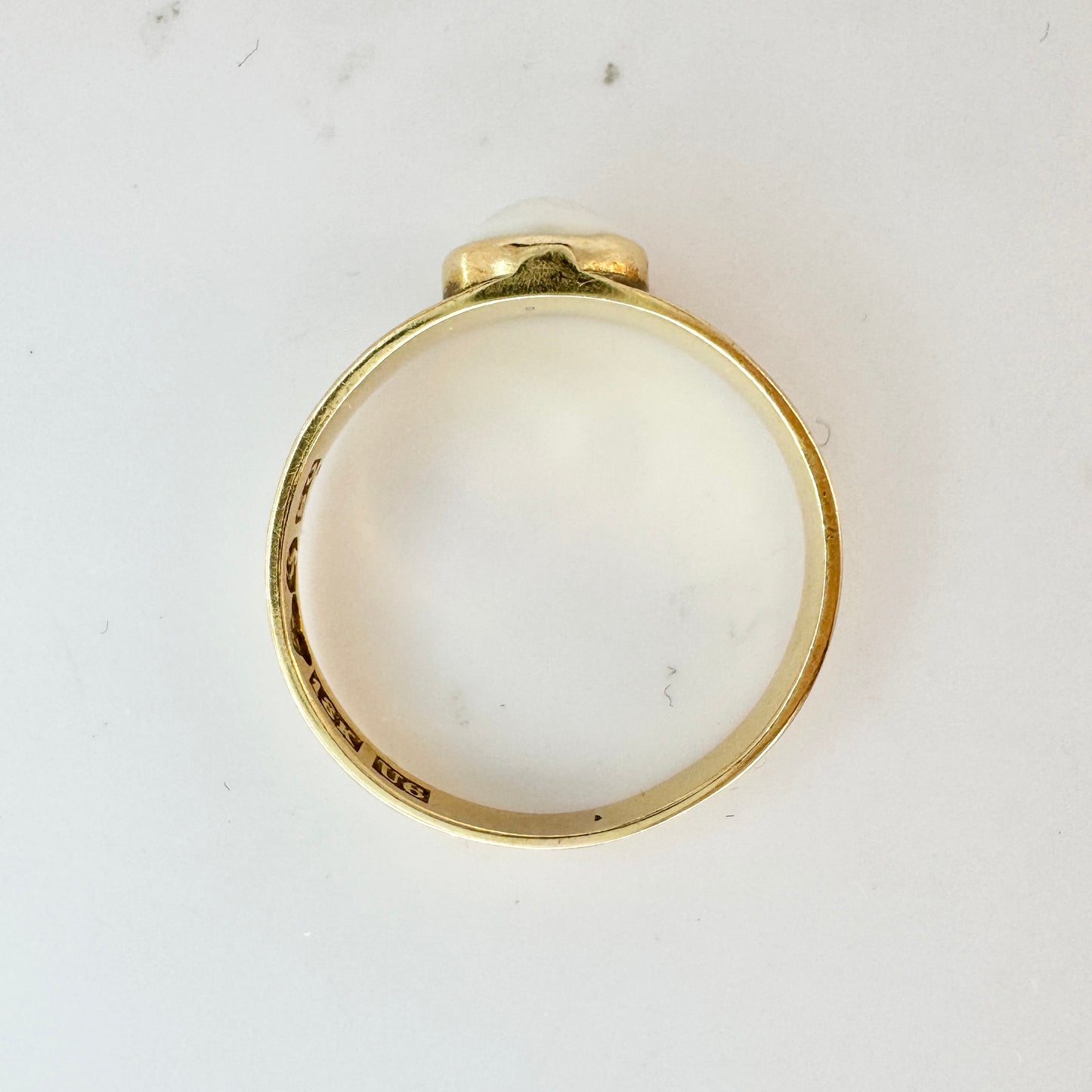 Strömberg, Sweden 1898. Antique Victorian 18k Gold Pearl Ring.