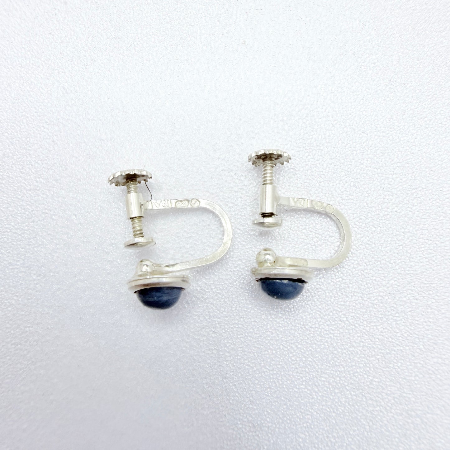 Victor Janson, Sweden. Vintage Solid Silver Bergslagen-stone Earrings.