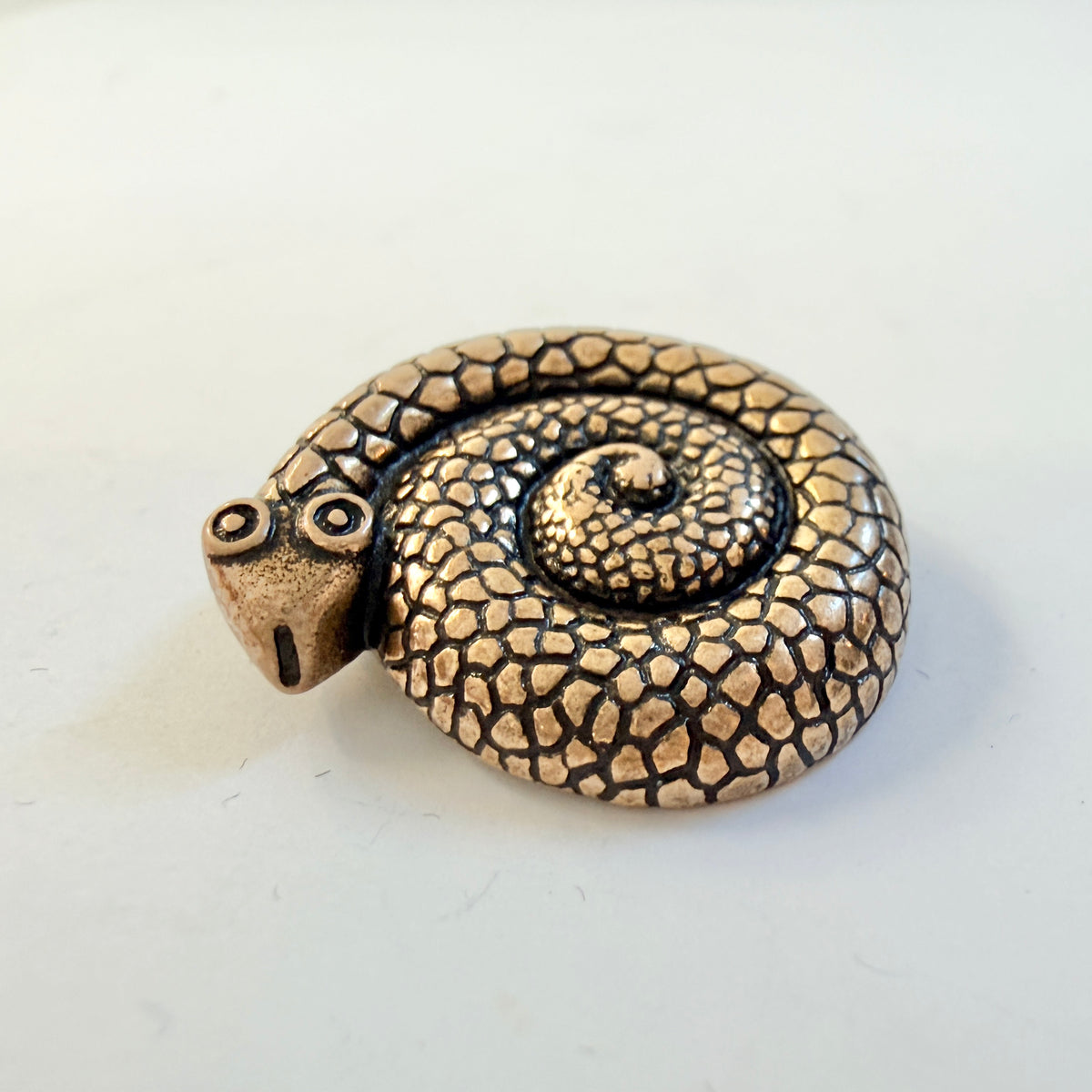 Kalevala Koru, Finland. Vintage Bronze Snage Brooch Pendant.