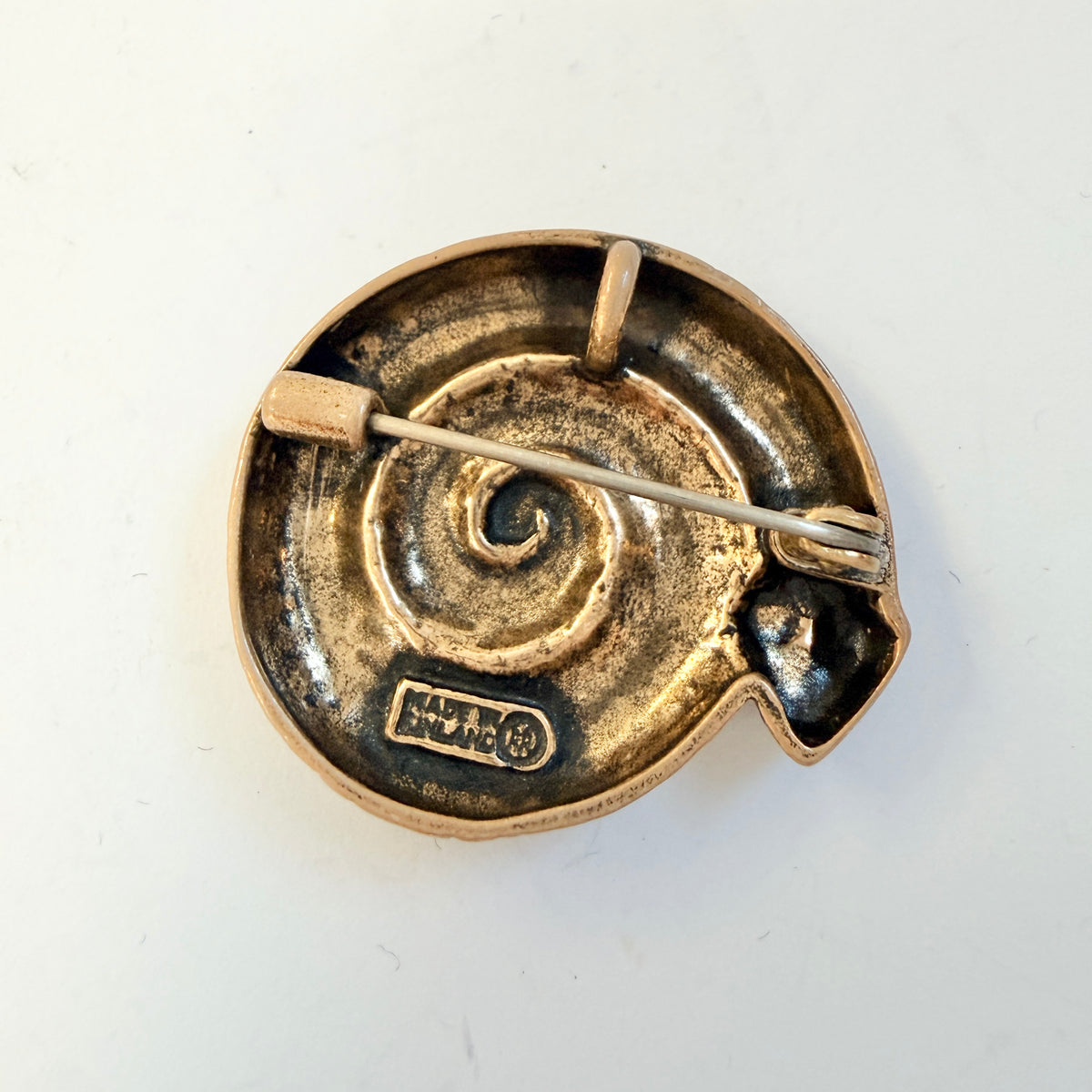 Kalevala Koru, Finland. Vintage Bronze Snage Brooch Pendant.