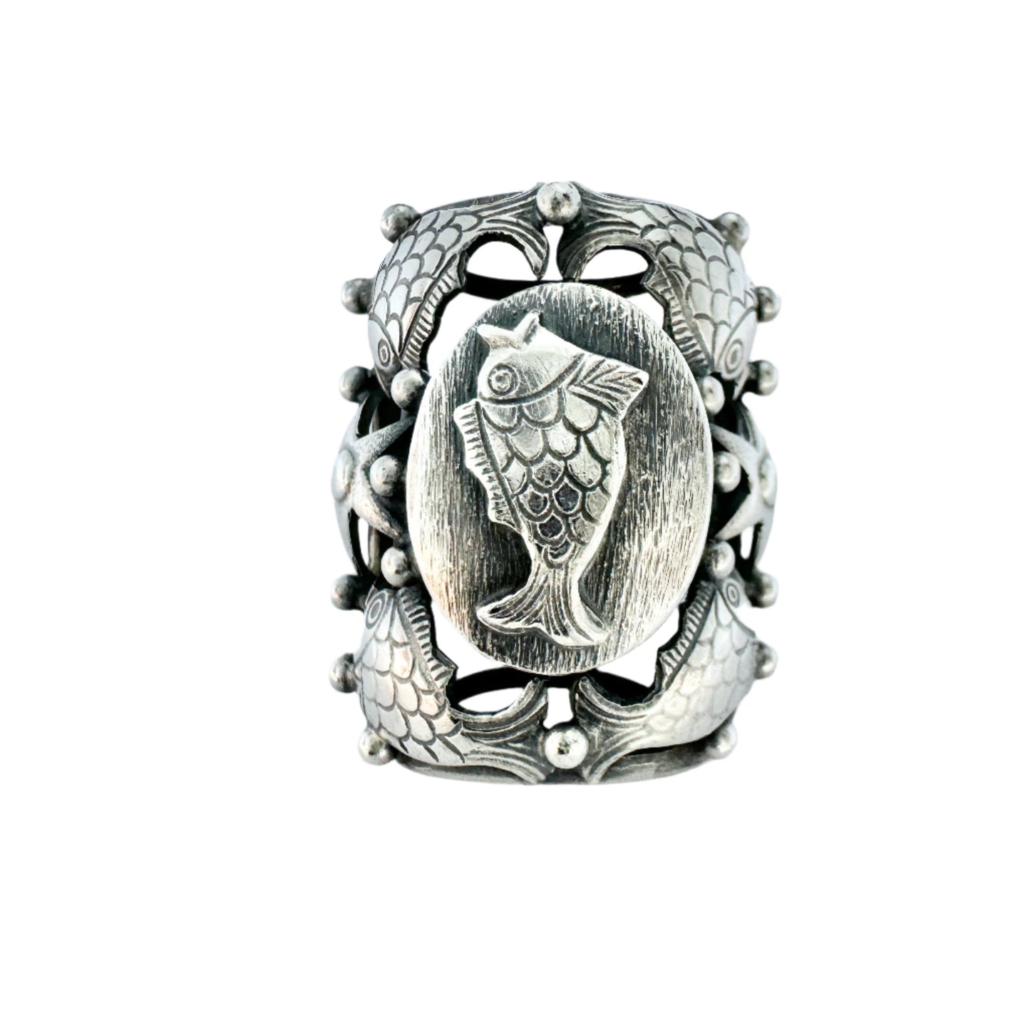 Leif Ulrich Daurup, Denmark c 1950s. Vintage Sterling Silver Fish Ring.