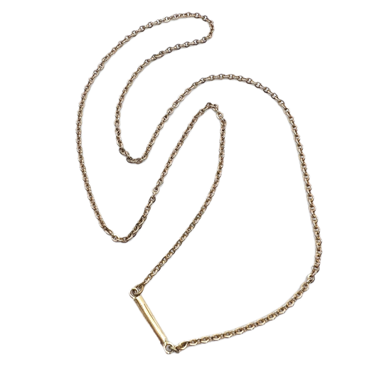 Antique 14/9k Gold Tube Clasp Chain Necklace.