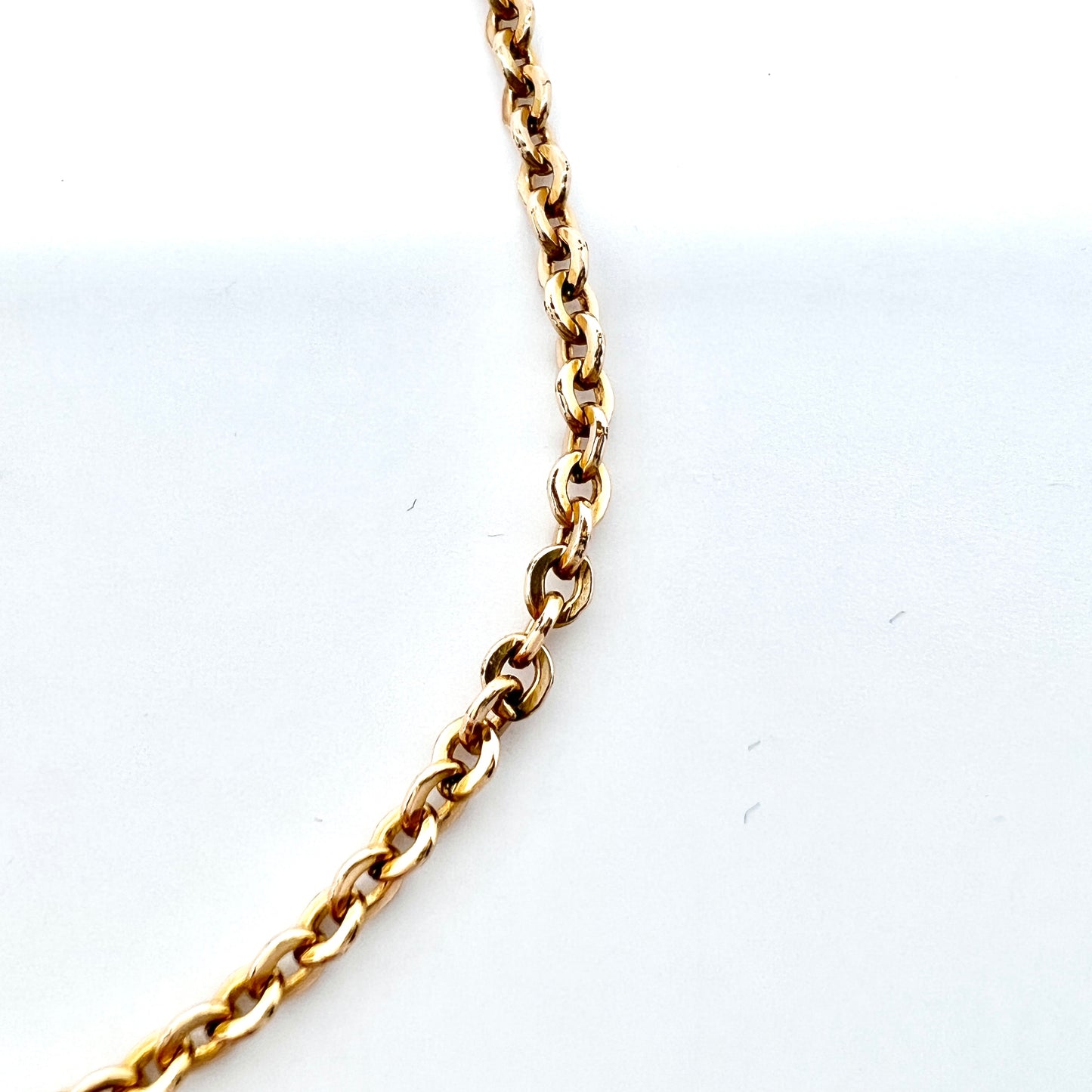 Antique 14/9k Gold Tube Clasp Chain Necklace.