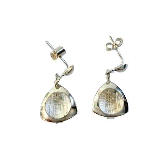 Einari Ailio, Finland ca 1980. Vintage Solid Silver Earrings.
