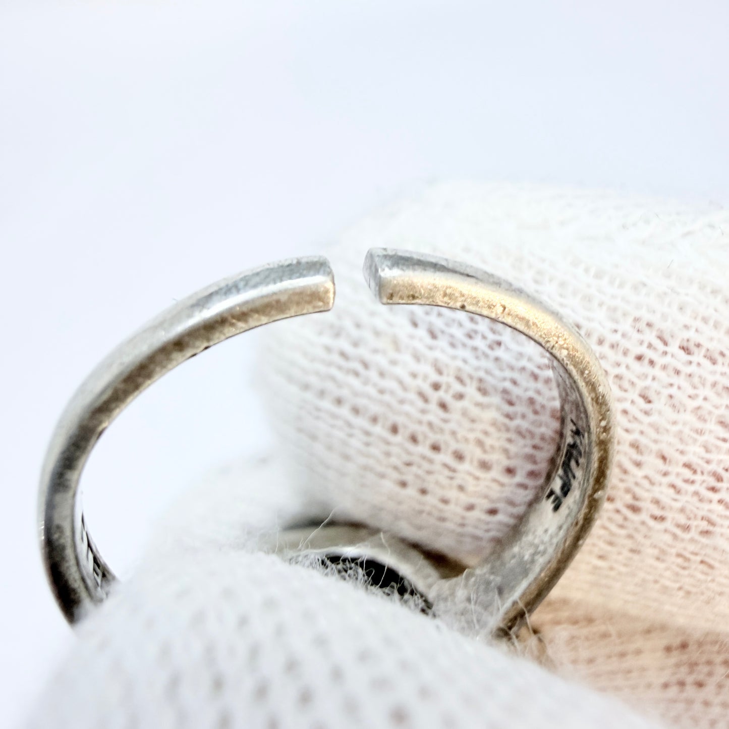 Kalupe, Latvia 1960s. Vintage Space Age Sterling Silver Amber Ring.