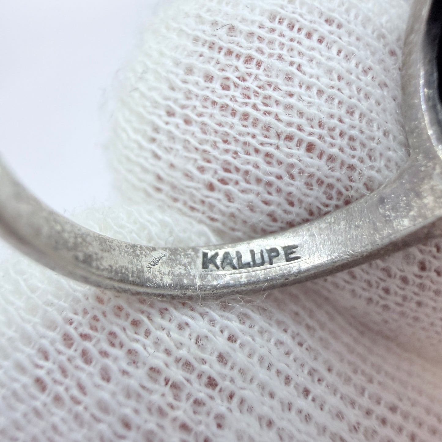 Kalupe, Latvia 1960s. Vintage Space Age Sterling Silver Amber Ring.