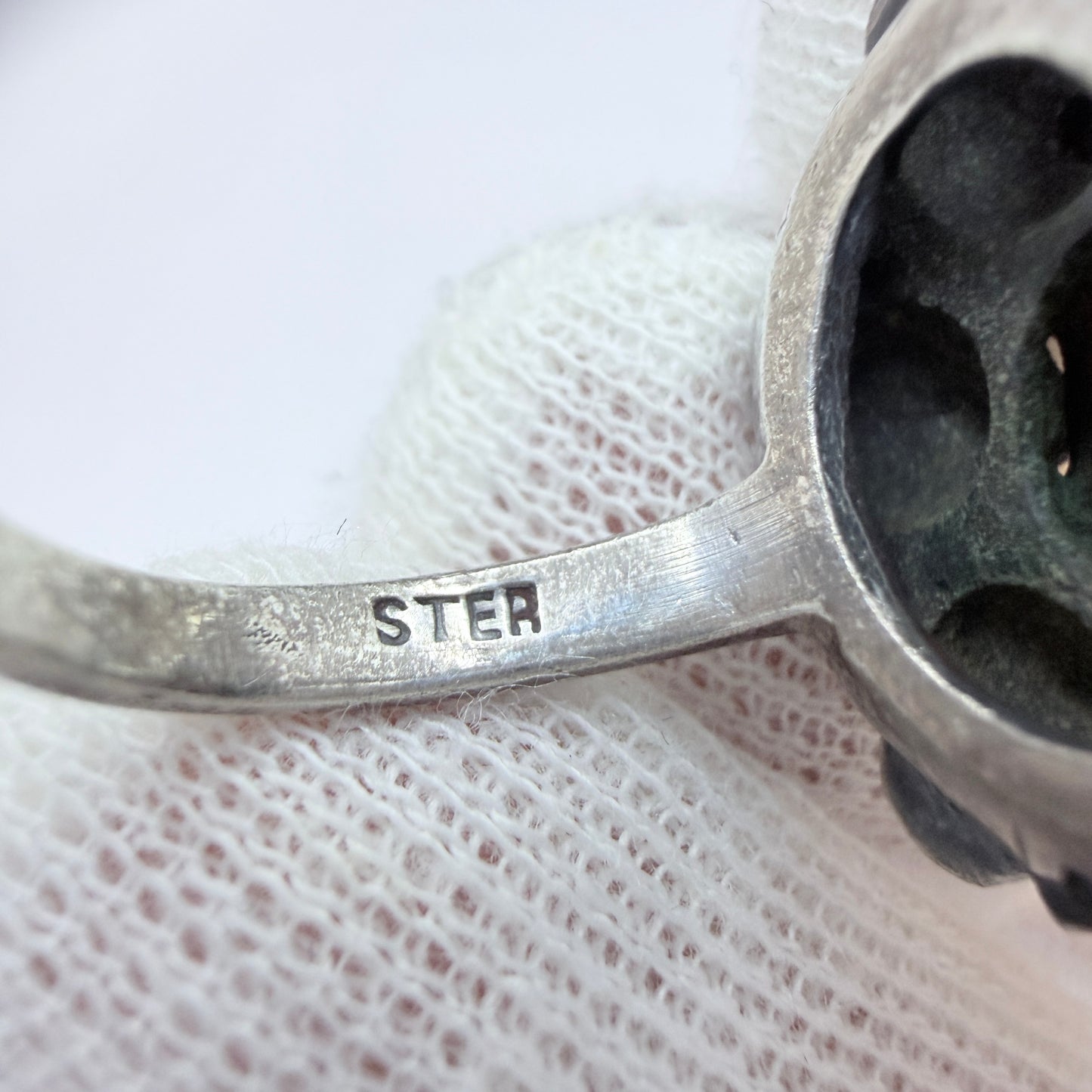 Kalupe, Latvia 1960s. Vintage Space Age Sterling Silver Amber Ring.