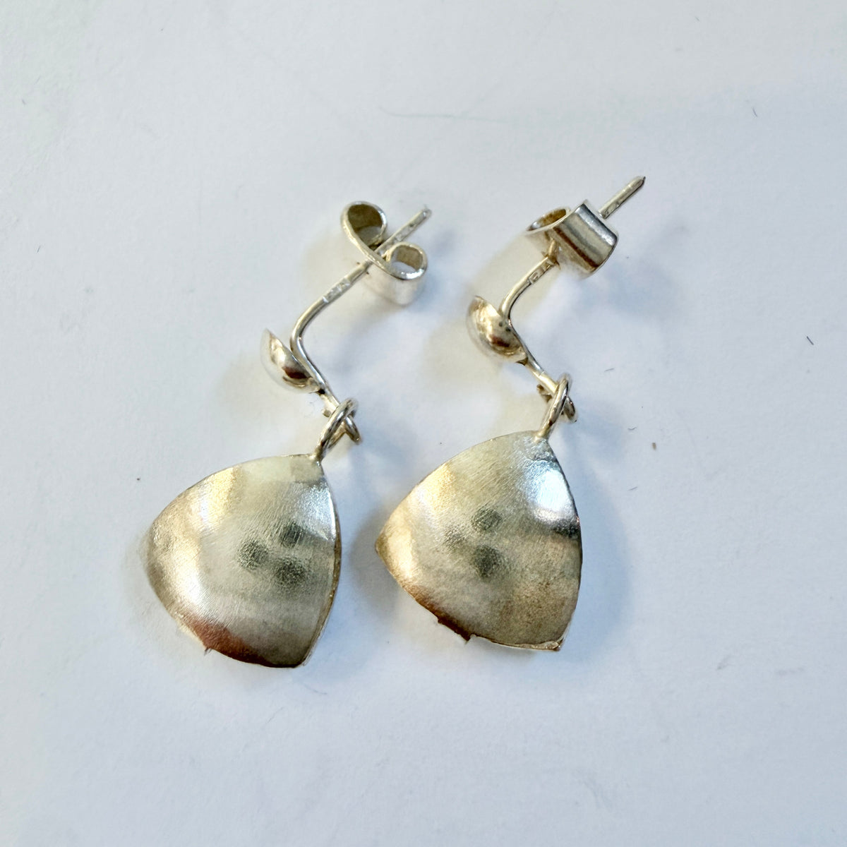 Einari Ailio, Finland ca 1980. Vintage Solid Silver Earrings.