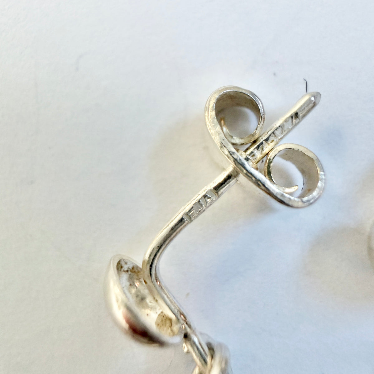 Einari Ailio, Finland ca 1980. Vintage Solid Silver Earrings.