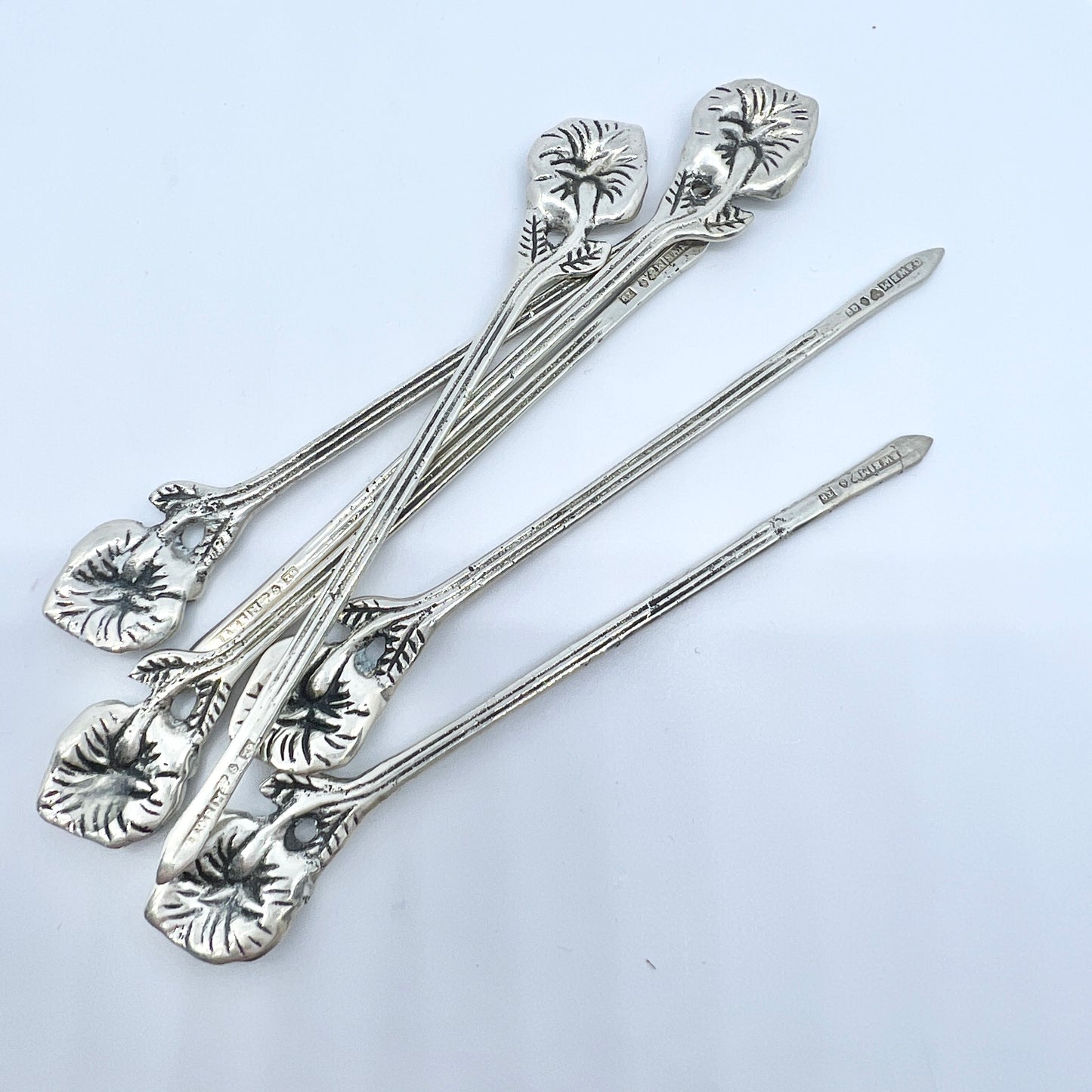 Gewe, Sweden 1969. Vintage Sterling Silver Cocktail Sticks.