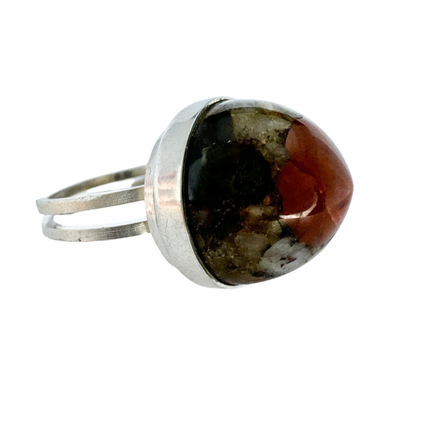 Stenlya, Sweden 1970. Vintage Sterling Silver Agate Ring.