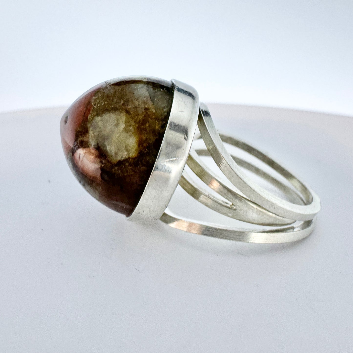 Stenlya, Sweden 1970. Vintage Sterling Silver Agate Ring.