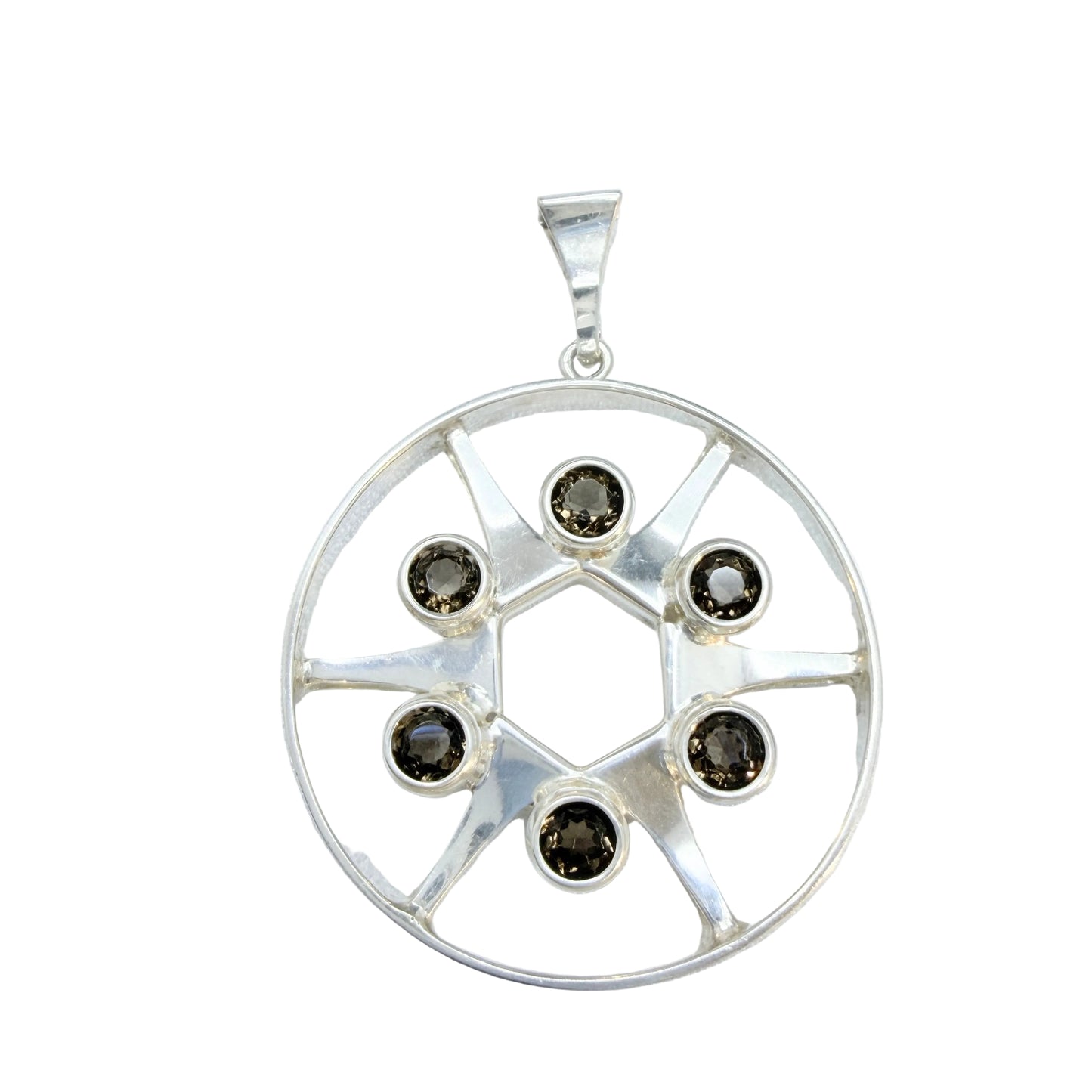 Salovaara, Finland 1972. Vintage Sterling Silver Quartz Pendant