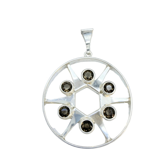 Salovaara, Finland 1972. Vintage Sterling Silver Quartz Pendant