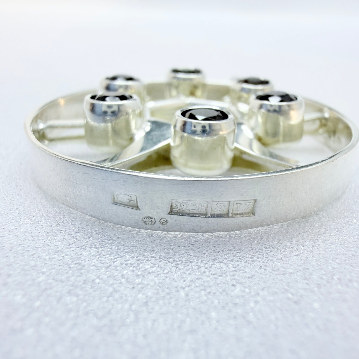 Salovaara, Finland 1972. Vintage Sterling Silver Quartz Pendant
