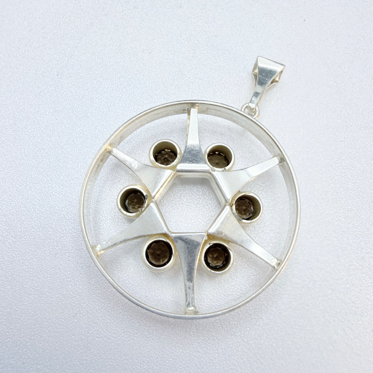 Salovaara, Finland 1972. Vintage Sterling Silver Quartz Pendant