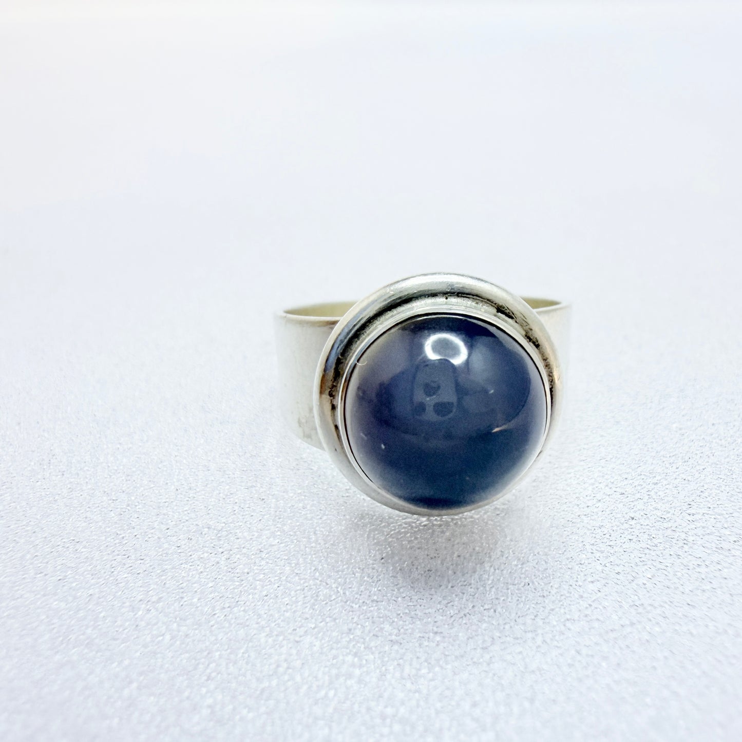 Bjørklund Brothers, Copenhagen, Denmark 1960s. Vintage Sterling Silver Chalcedony Ring.